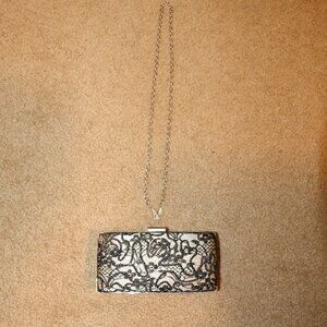 Lulu Townsend Lace Overlay Clutch - Black